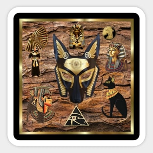 Anubis Egyptian Collage Sticker